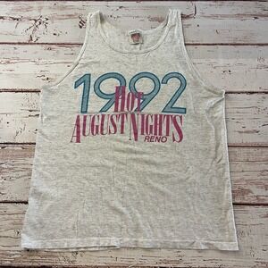 Vintage 1992 90s Hot August Nights Reno‎ Car Show Tank Size Medium Oneita USA